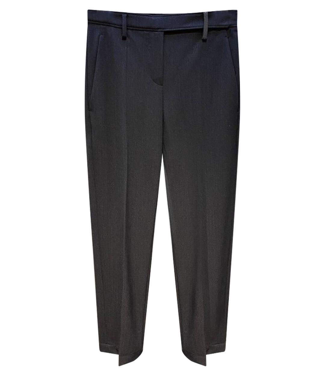 BRUNELLO CUCINELLI Черные прямые брюки, фото 1