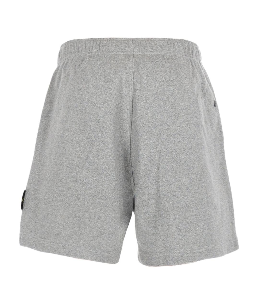 STONE ISLAND Серые хлопковые шорты, фото 3