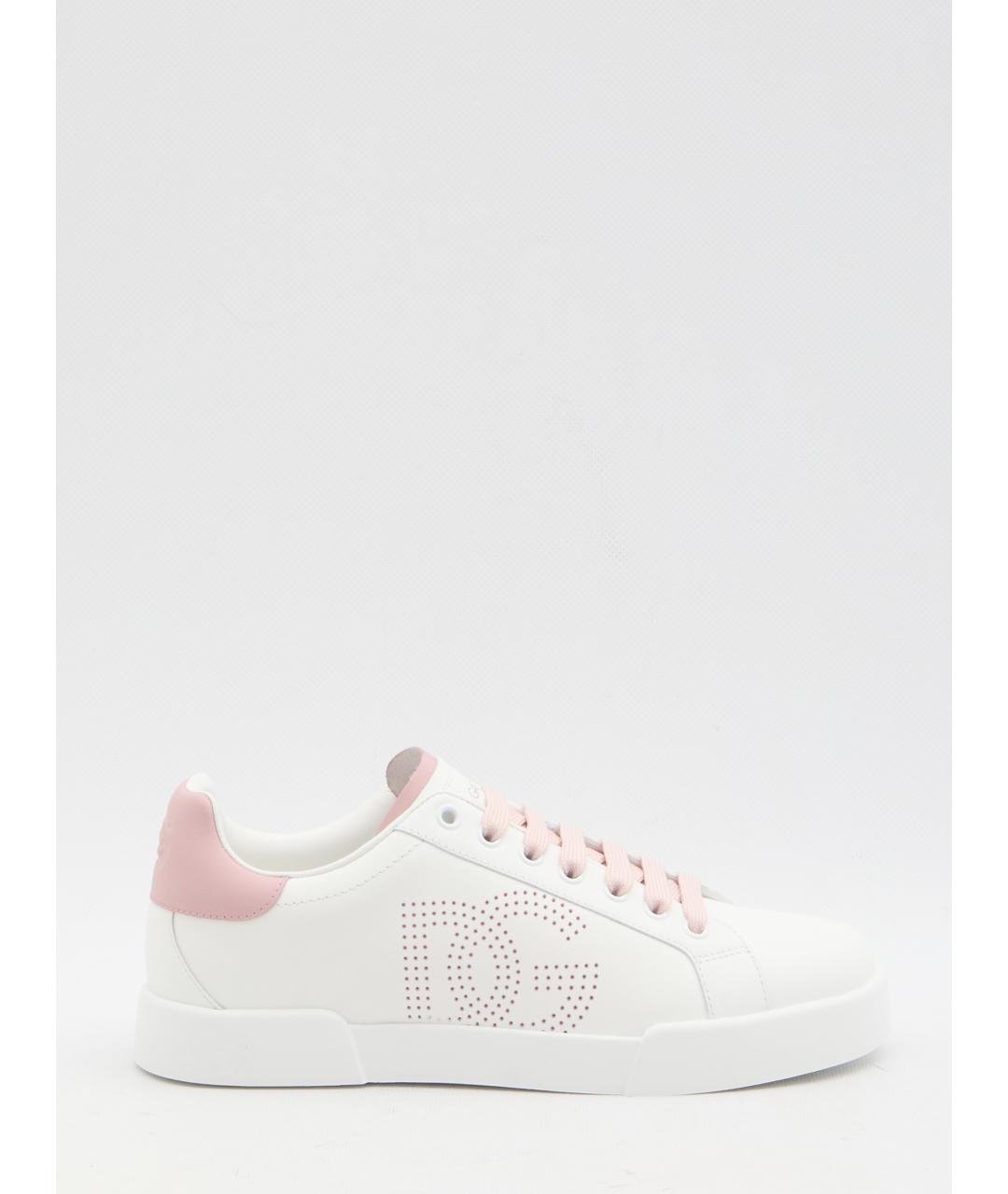 DOLCE&GABBANA Белые кожаные кроссовки, фото 6