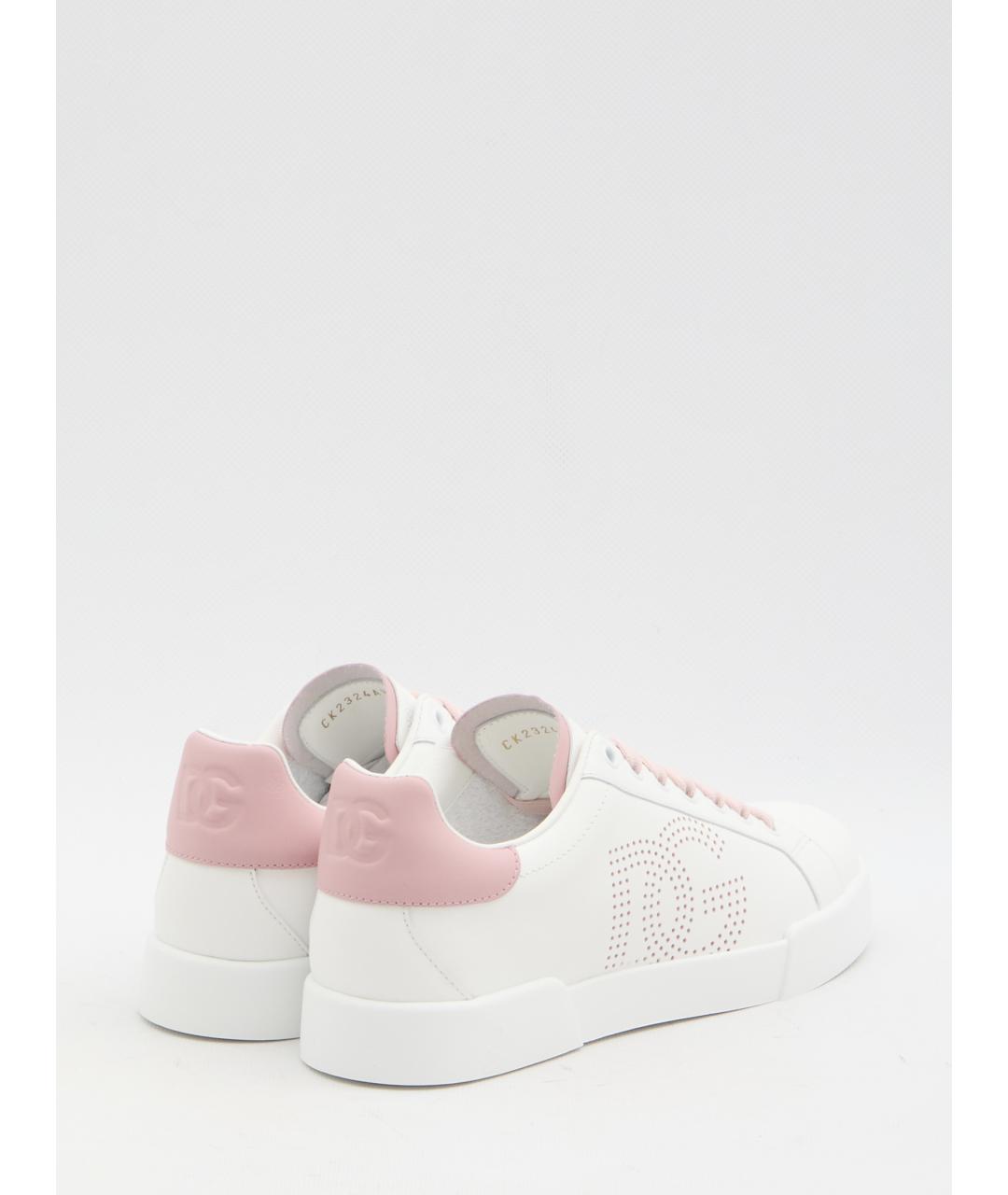 DOLCE&GABBANA Белые кожаные кроссовки, фото 3