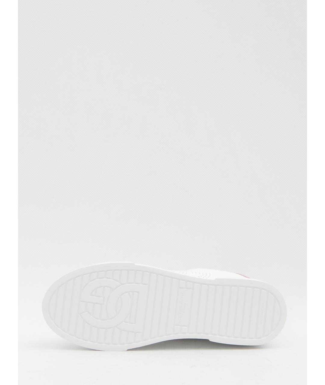 DOLCE&GABBANA Белые кожаные кроссовки, фото 4