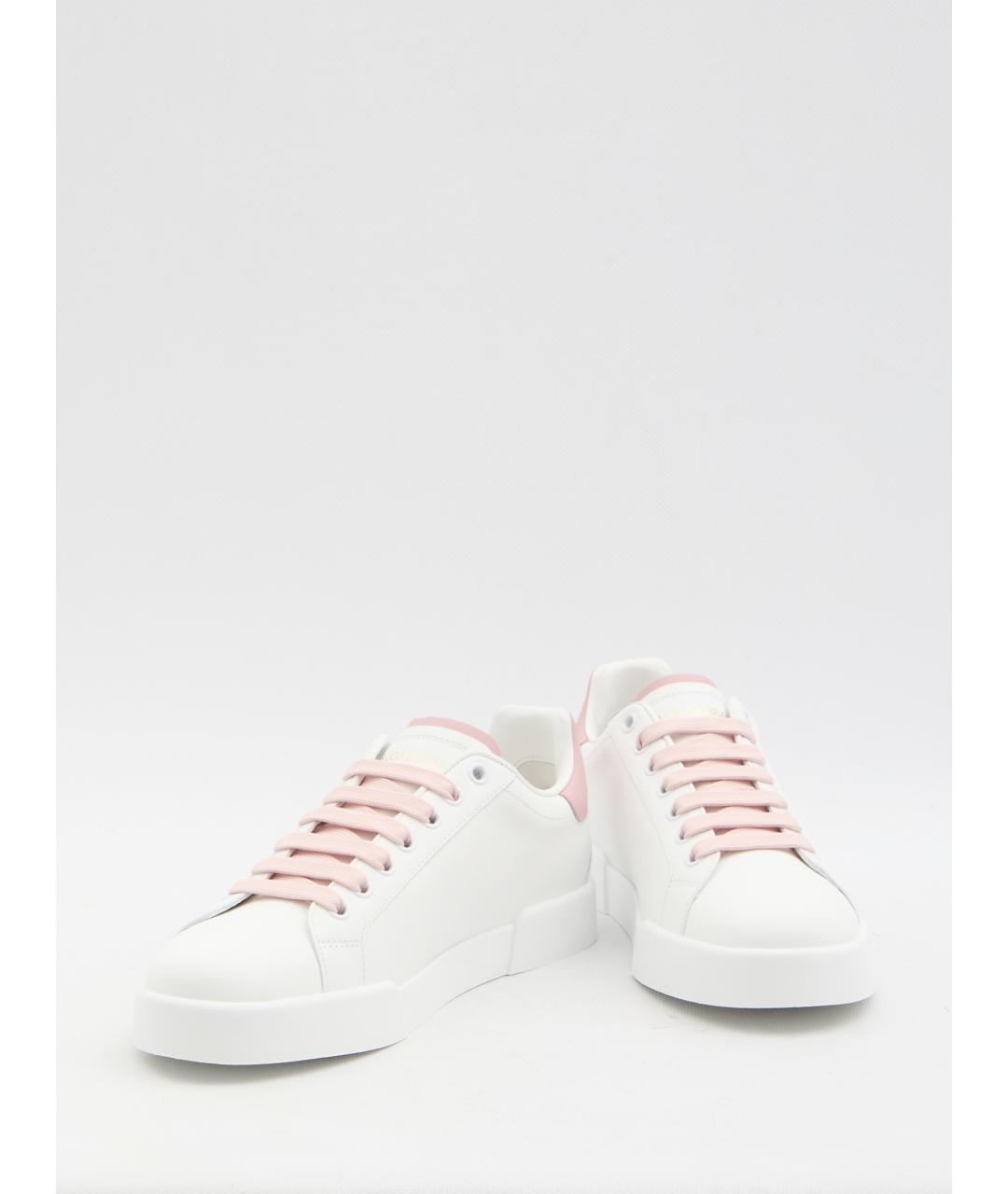 DOLCE&GABBANA Белые кожаные кроссовки, фото 5