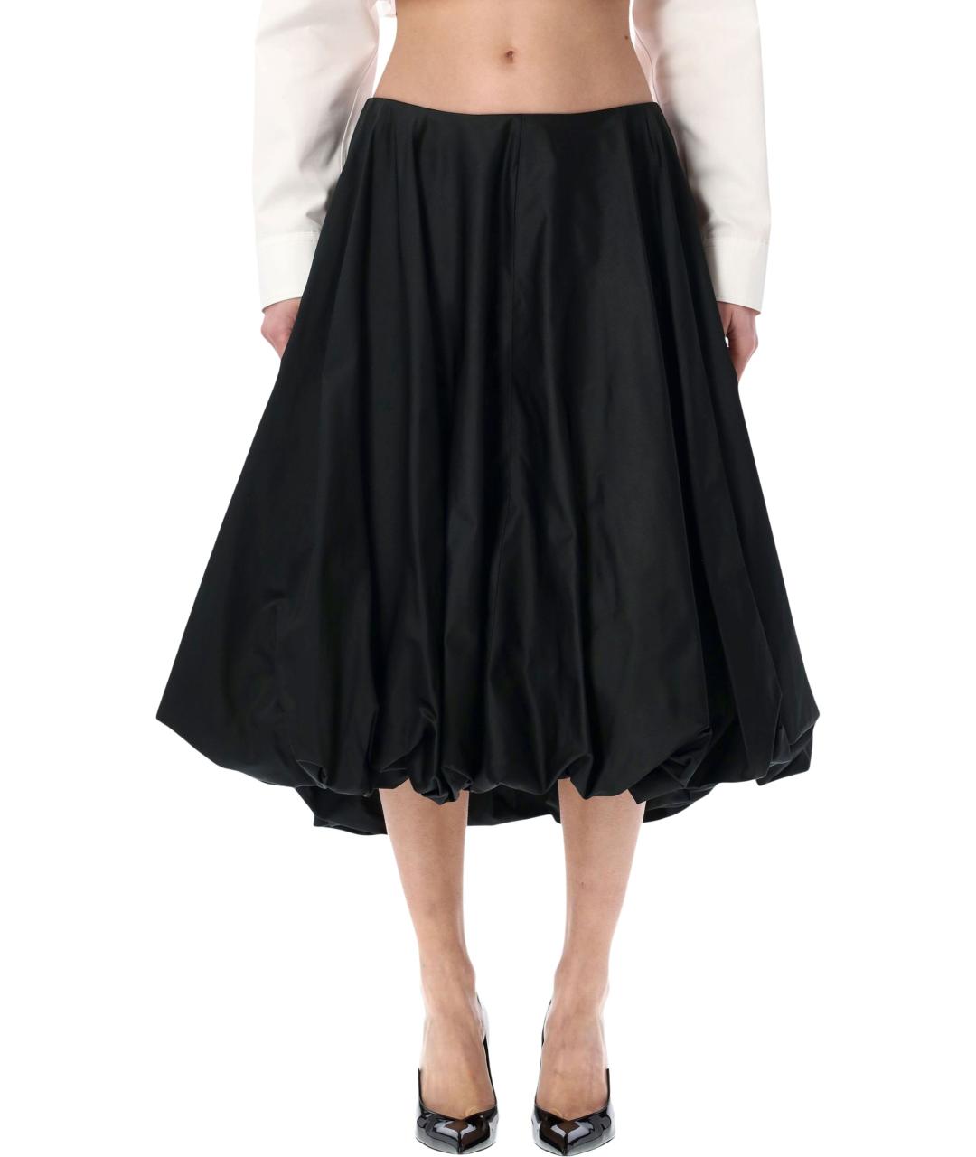 BALENCIAGA Черная полиэстеровая юбка миди, фото 4