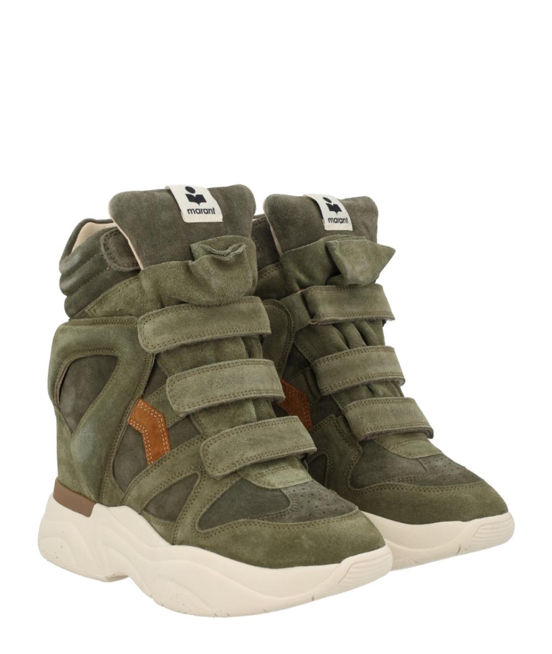 ISABEL MARANT Зеленые замшевые кроссовки, фото 2