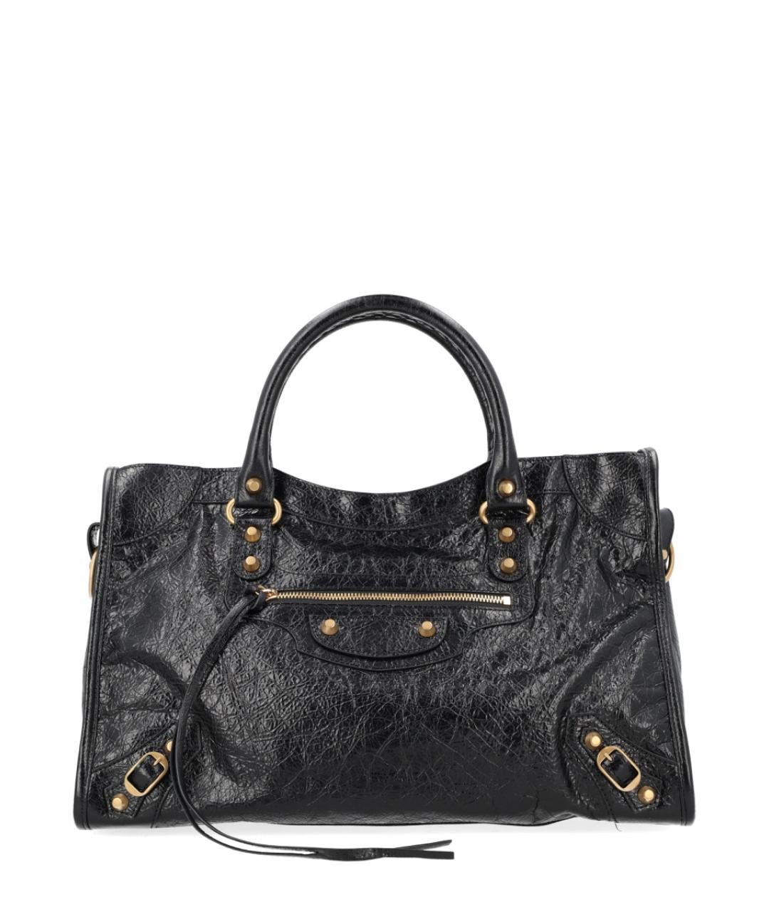 BALENCIAGA Черная кожаная сумка тоут, фото 1