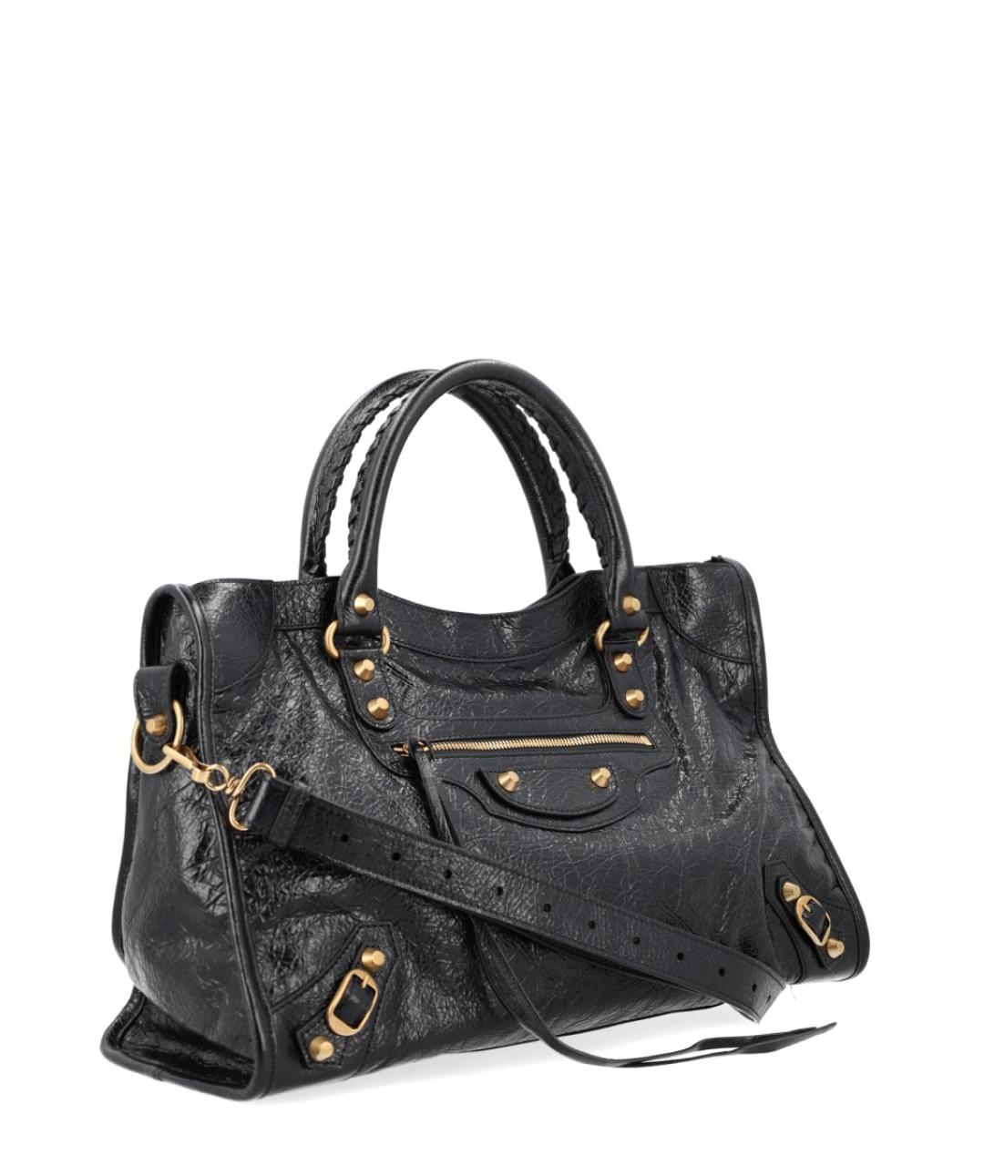 BALENCIAGA Черная кожаная сумка тоут, фото 2