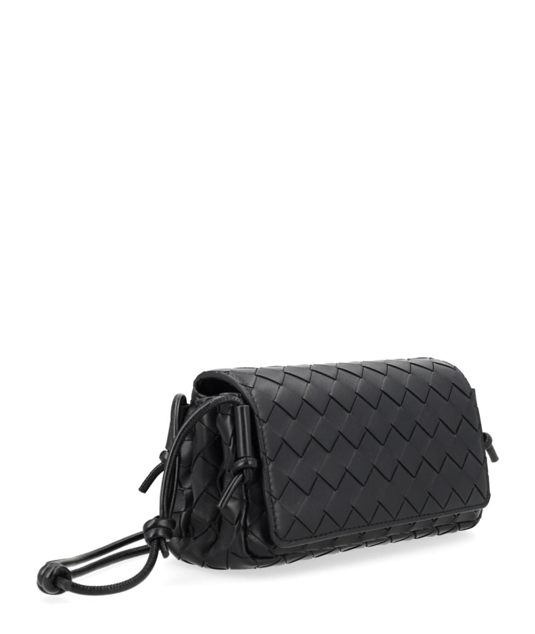 BOTTEGA VENETA Черная кожаная сумка через плечо, фото 3