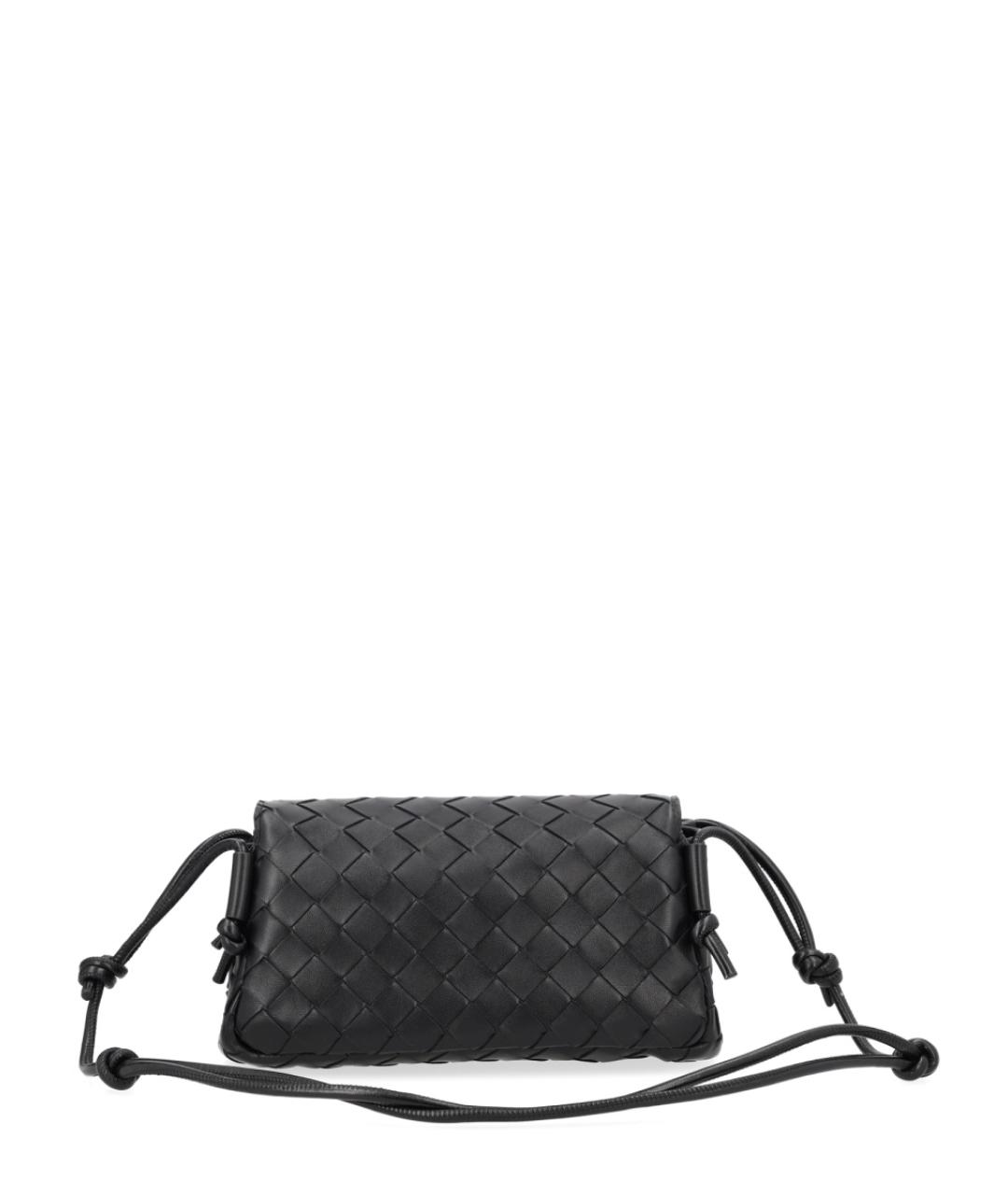 BOTTEGA VENETA Черная кожаная сумка через плечо, фото 4