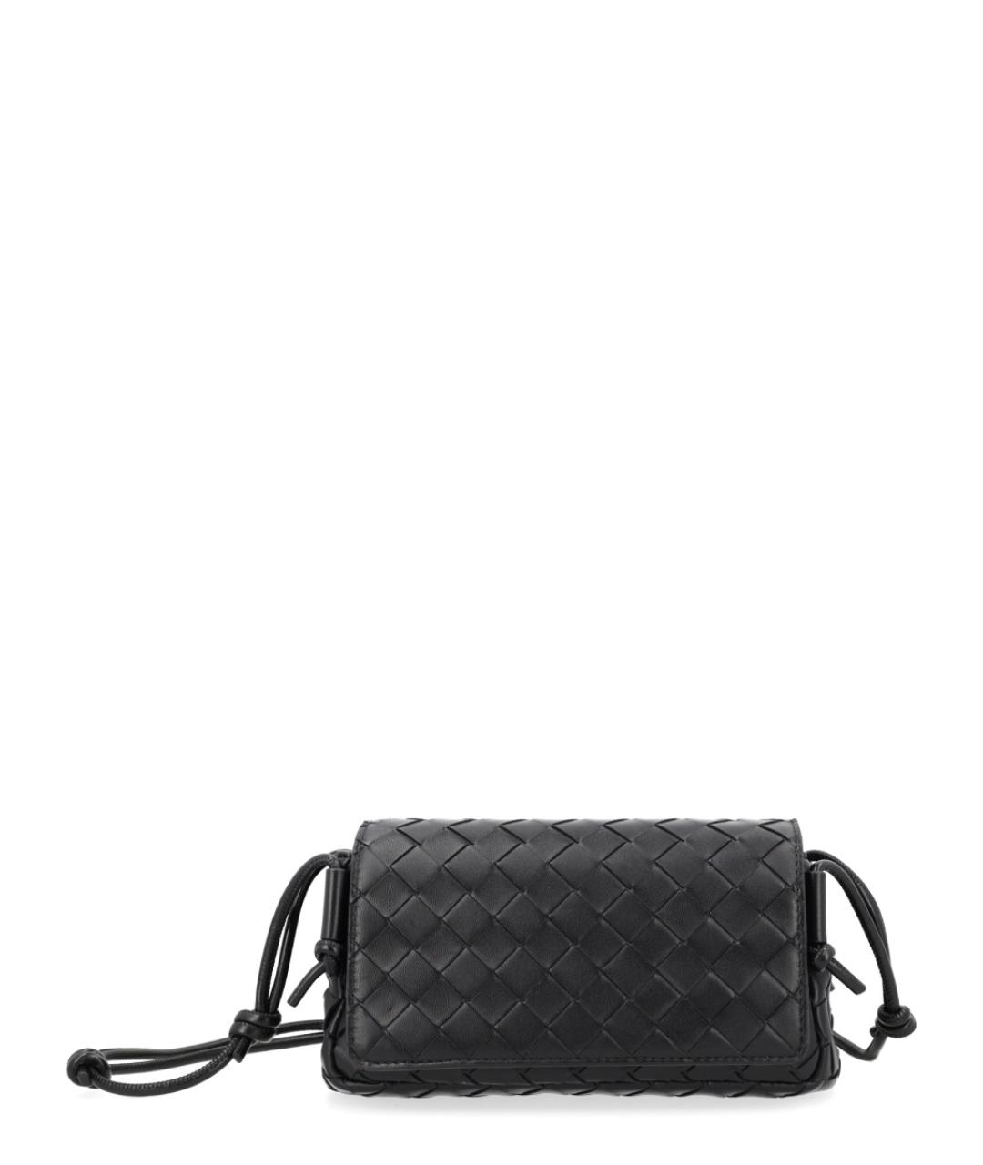 BOTTEGA VENETA Черная кожаная сумка через плечо, фото 1