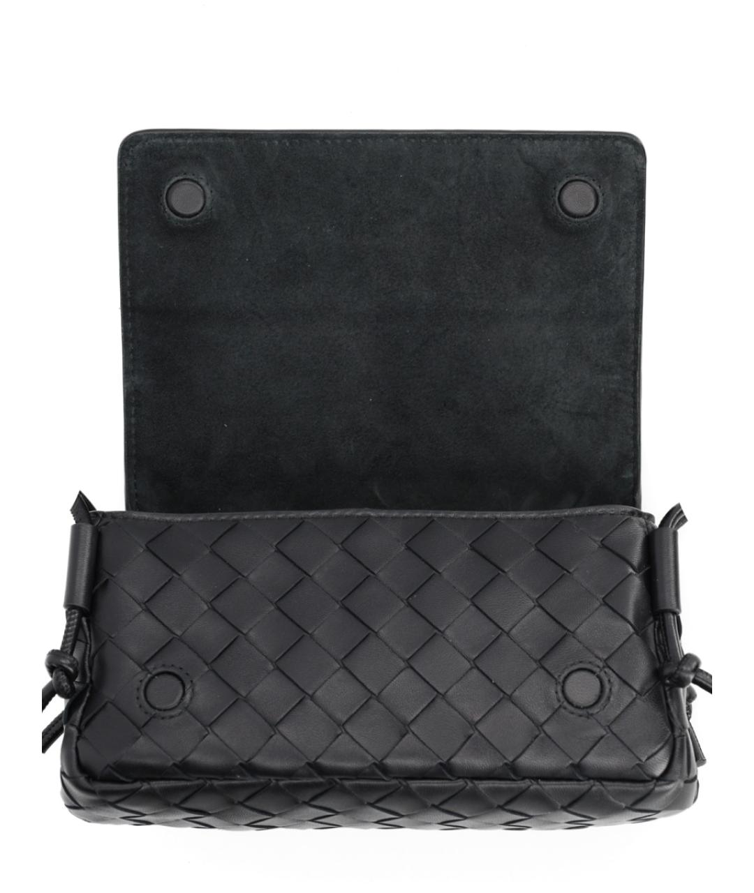 BOTTEGA VENETA Черная кожаная сумка через плечо, фото 5