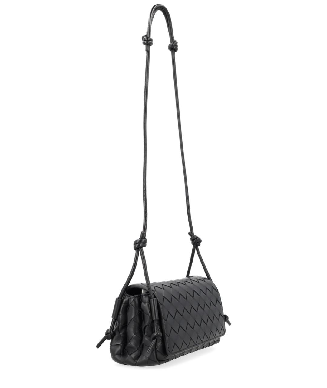 BOTTEGA VENETA Черная кожаная сумка через плечо, фото 2