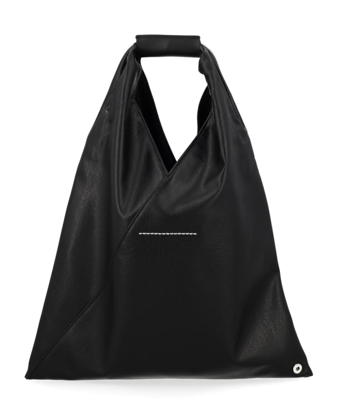 MM6 MAISON MARGIELA Черная сумка тоут из искусственной кожи, фото 3