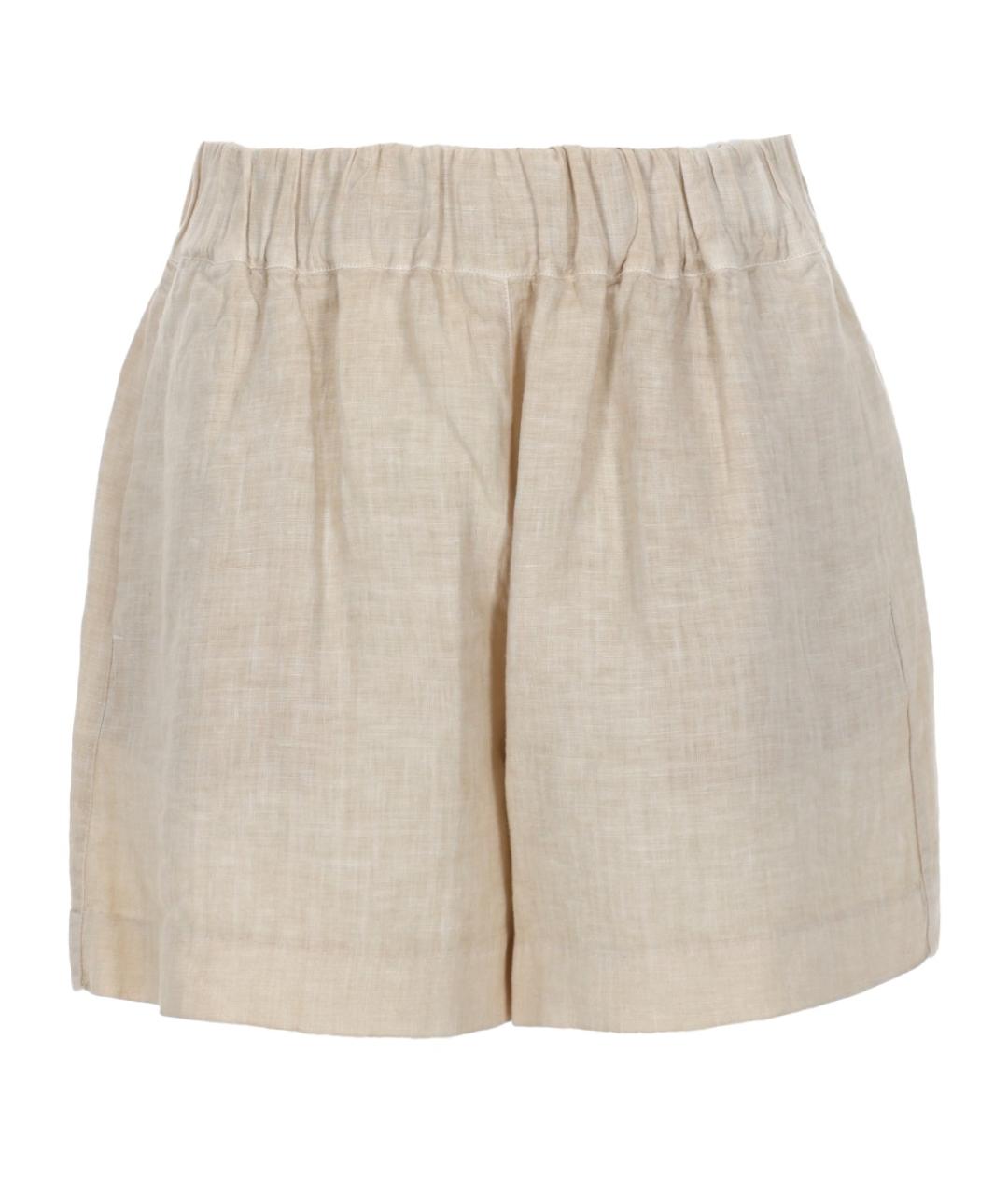 120% LINO Бежевые льняные шорты, фото 1