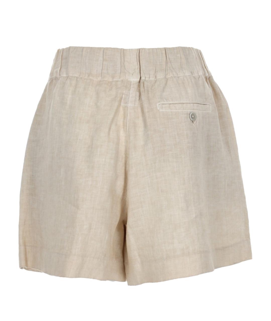 120% LINO Бежевые льняные шорты, фото 2