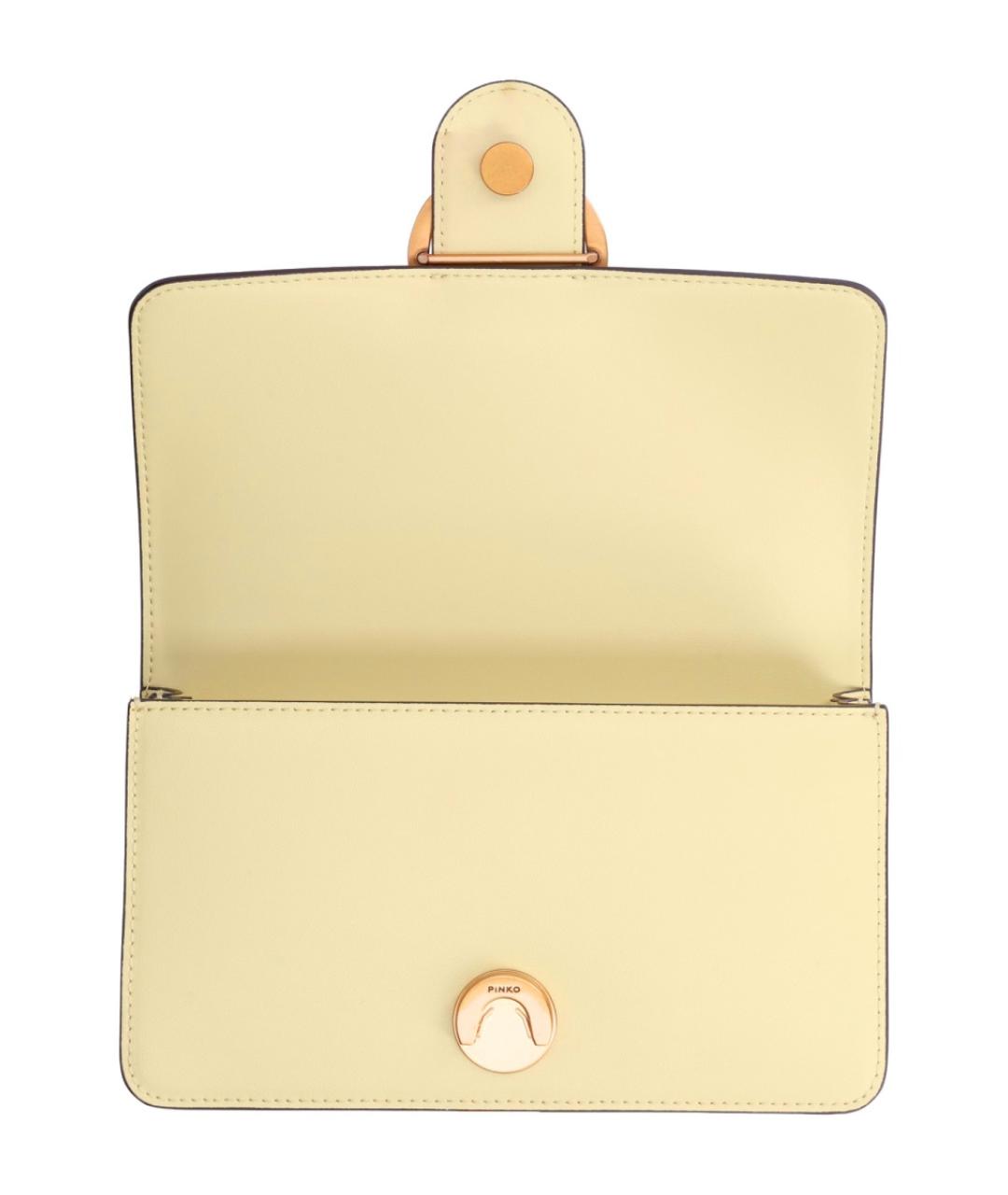 PINKO Желтая сумка через плечо из искусственной кожи, фото 4