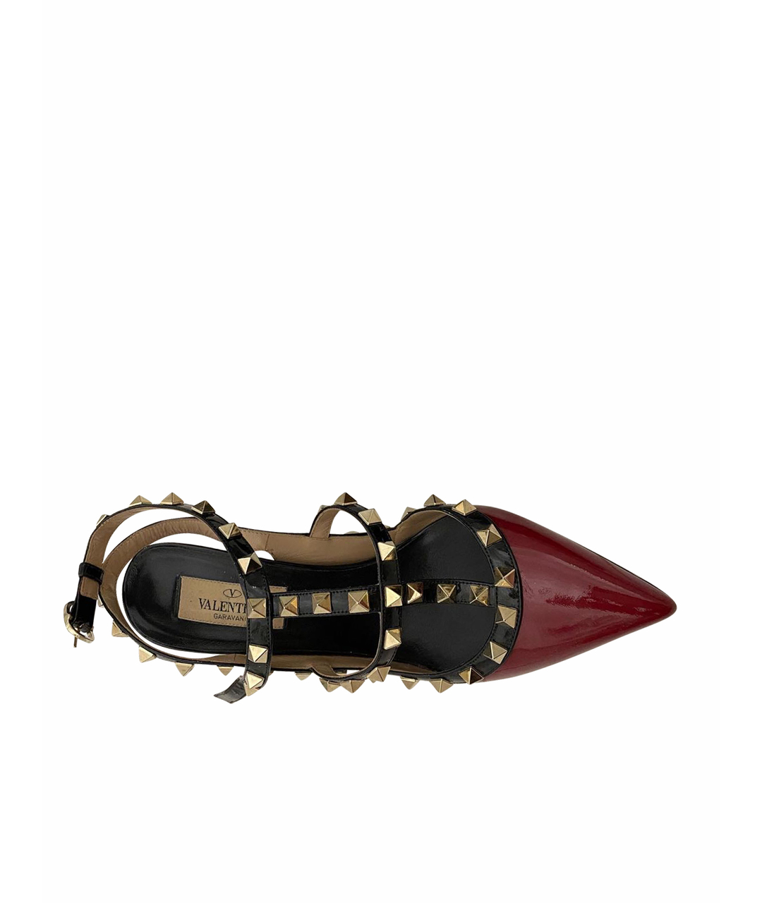 VALENTINO Бордовые босоножки из лакированной кожи, фото 1