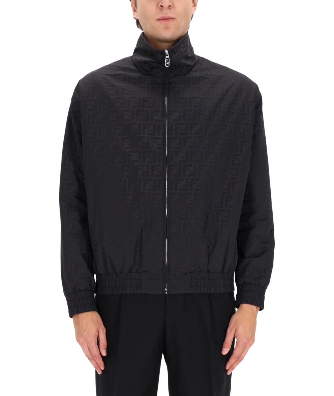 FENDI Черная полиамидовая куртка, фото 2