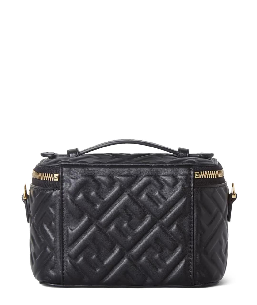 FENDI Черная кожаная сумка с короткими ручками, фото 5