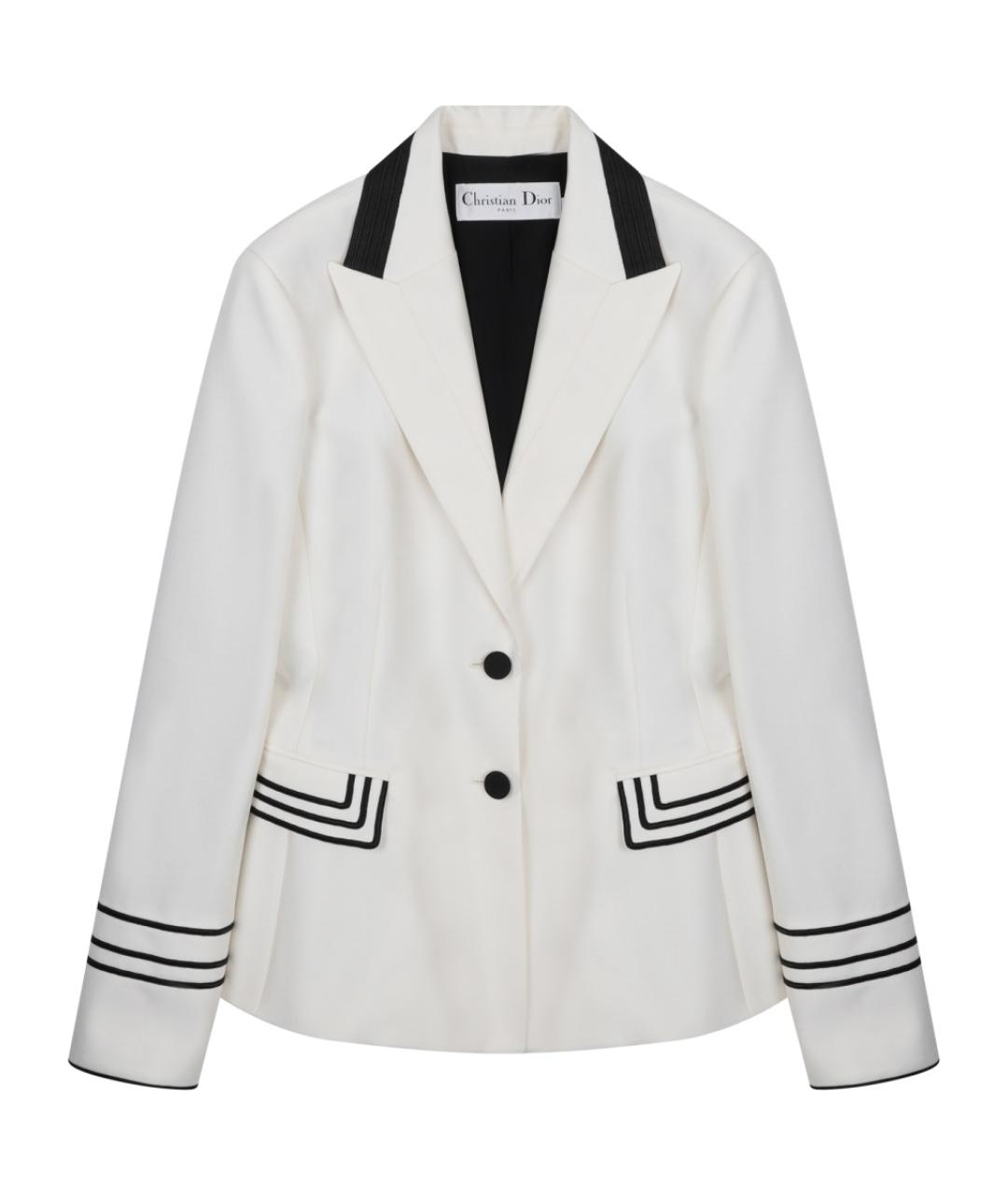 CHRISTIAN DIOR Белый шерстяной жакет/пиджак, фото 1
