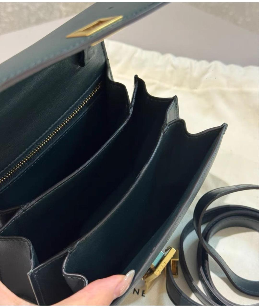 CELINE Зеленая кожаная сумка через плечо, фото 2