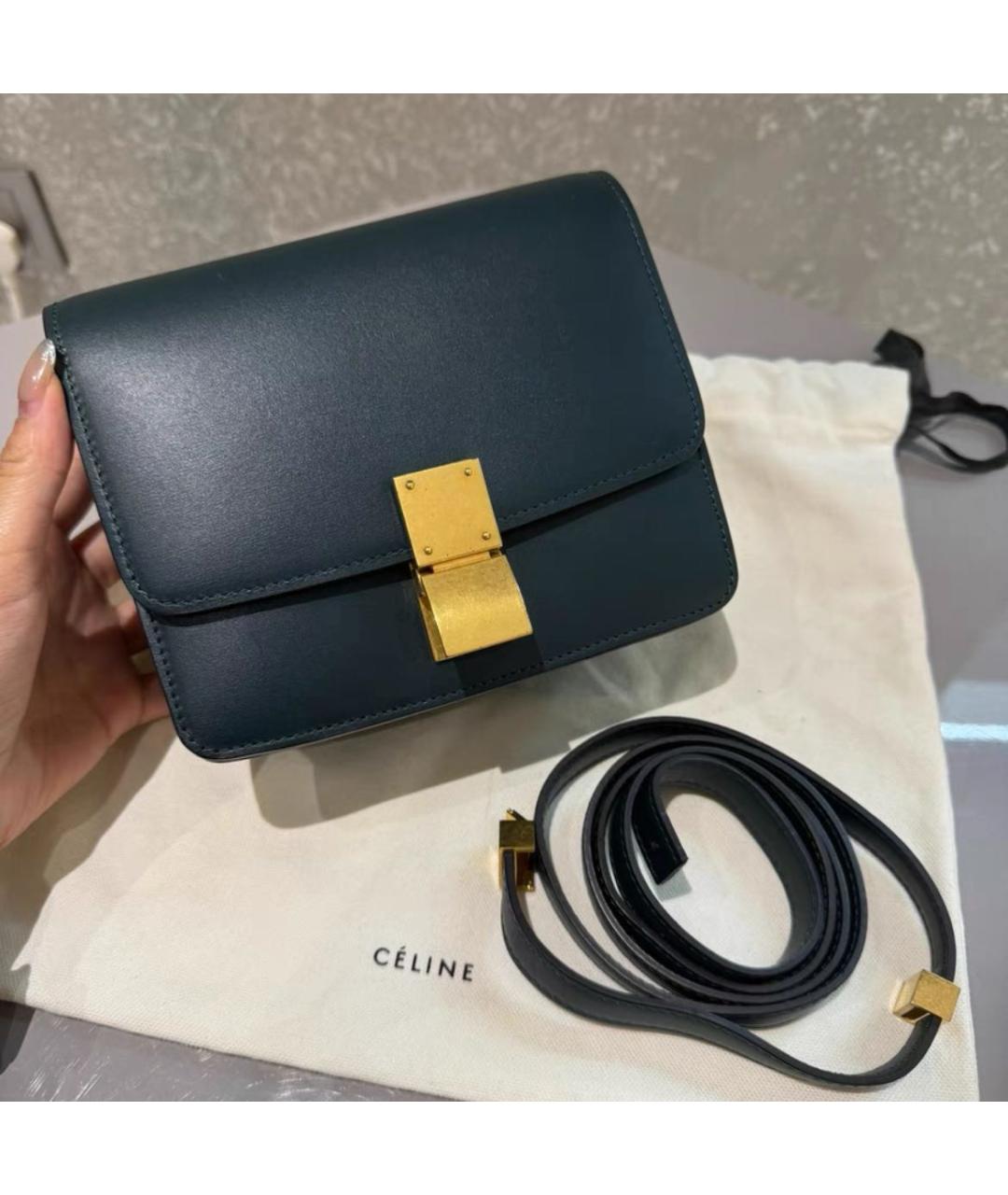 CELINE Зеленая кожаная сумка через плечо, фото 6