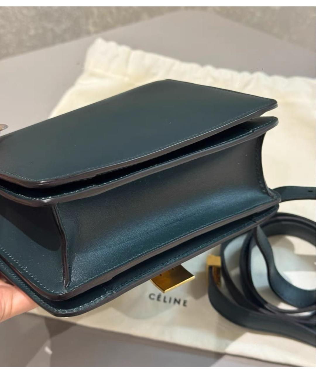 CELINE Зеленая кожаная сумка через плечо, фото 3