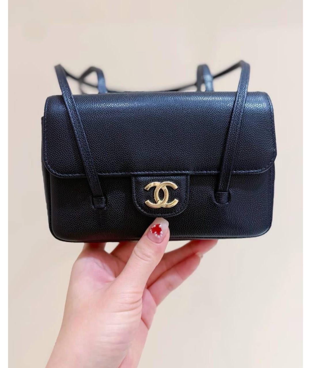 CHANEL Темно-синяя кожаная сумка через плечо, фото 4