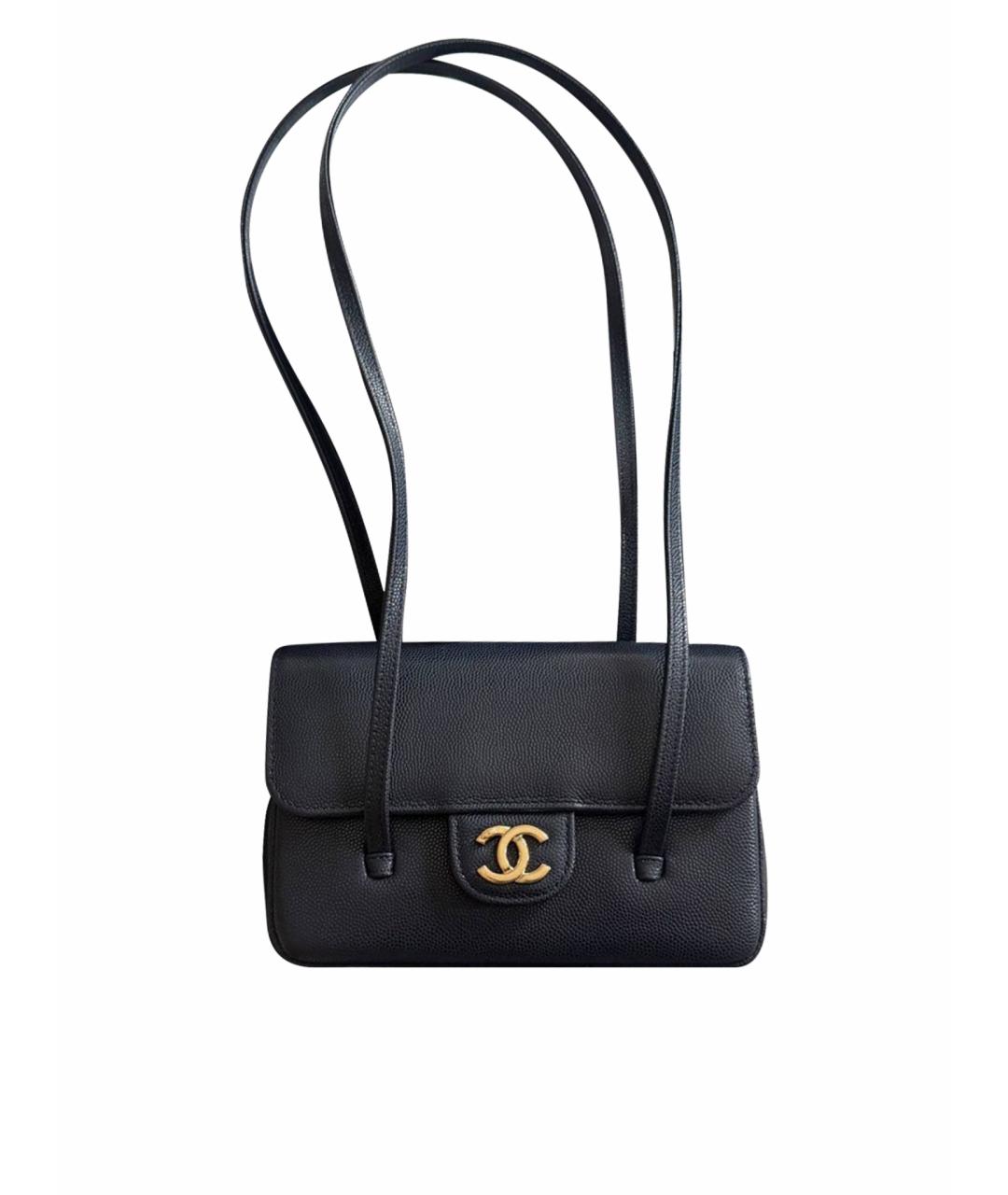 CHANEL Темно-синяя кожаная сумка через плечо, фото 1