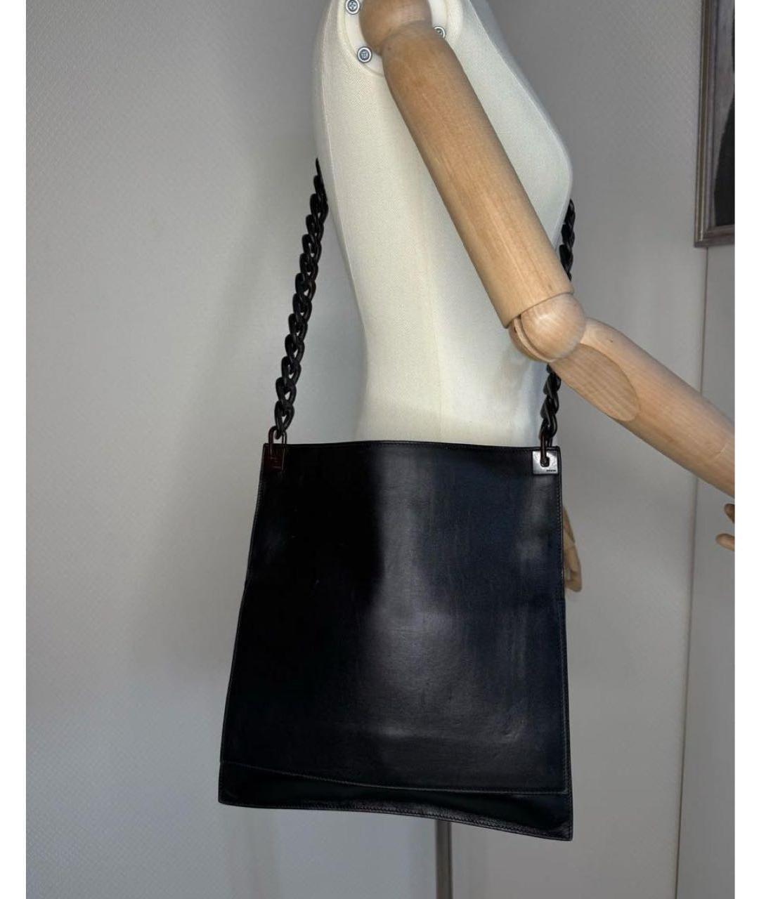 GUCCI Черная кожаная сумка через плечо, фото 4
