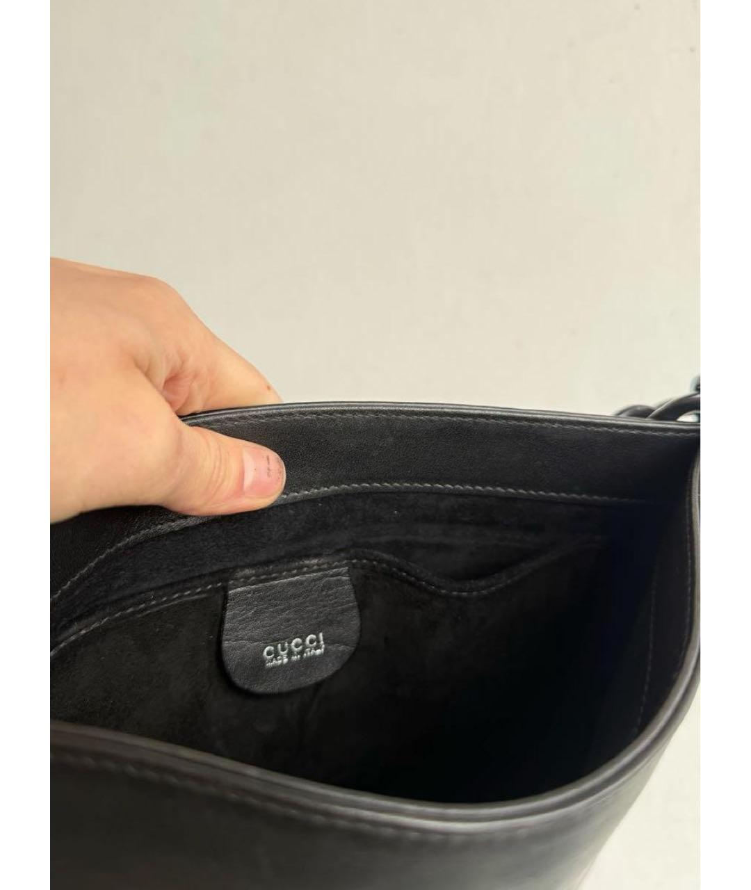 GUCCI Черная кожаная сумка через плечо, фото 8