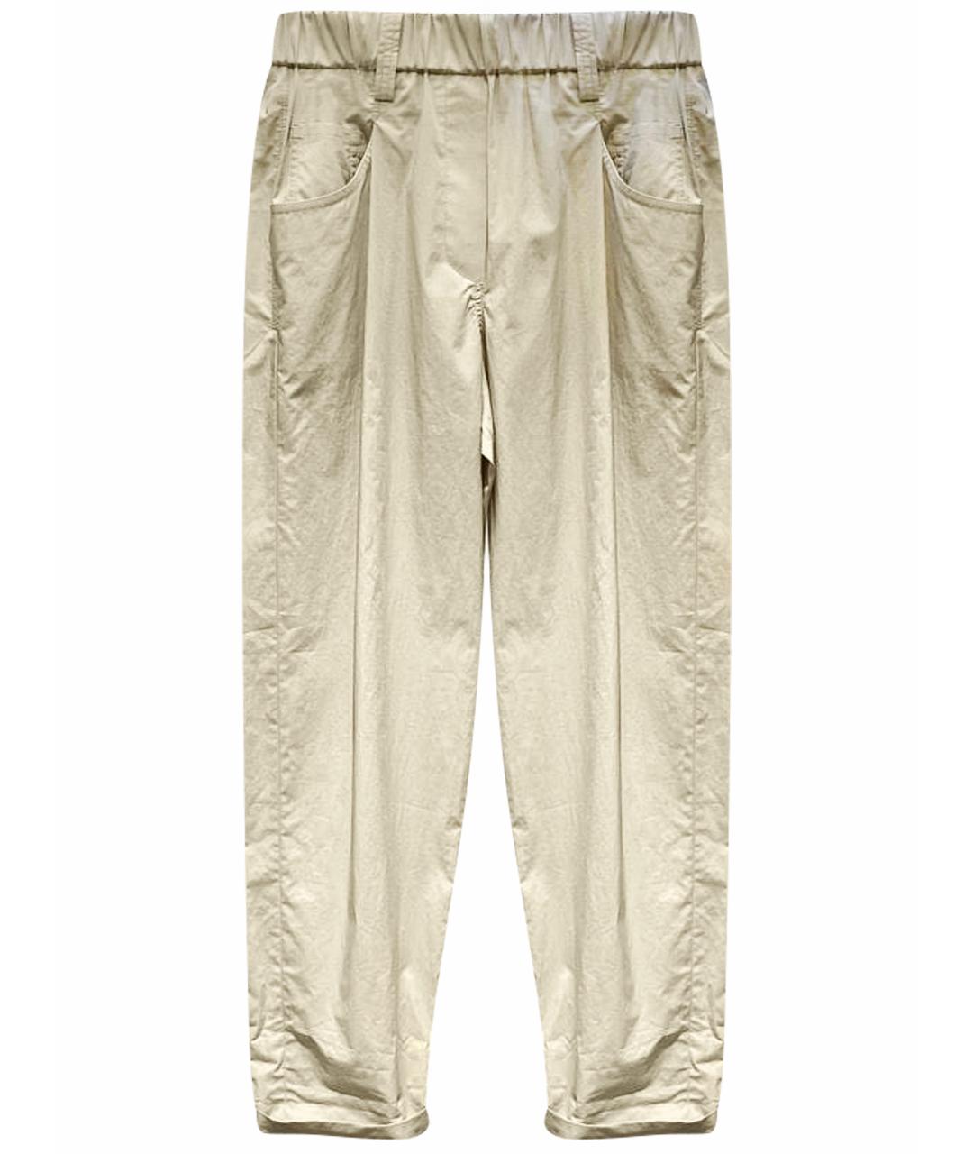 BRUNELLO CUCINELLI Бежевые прямые брюки, фото 1