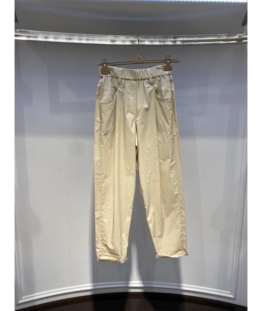 BRUNELLO CUCINELLI Бежевые прямые брюки, фото 3