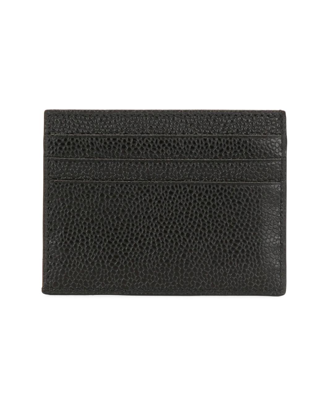 THOM BROWNE Черный кожаный кардхолдер, фото 3