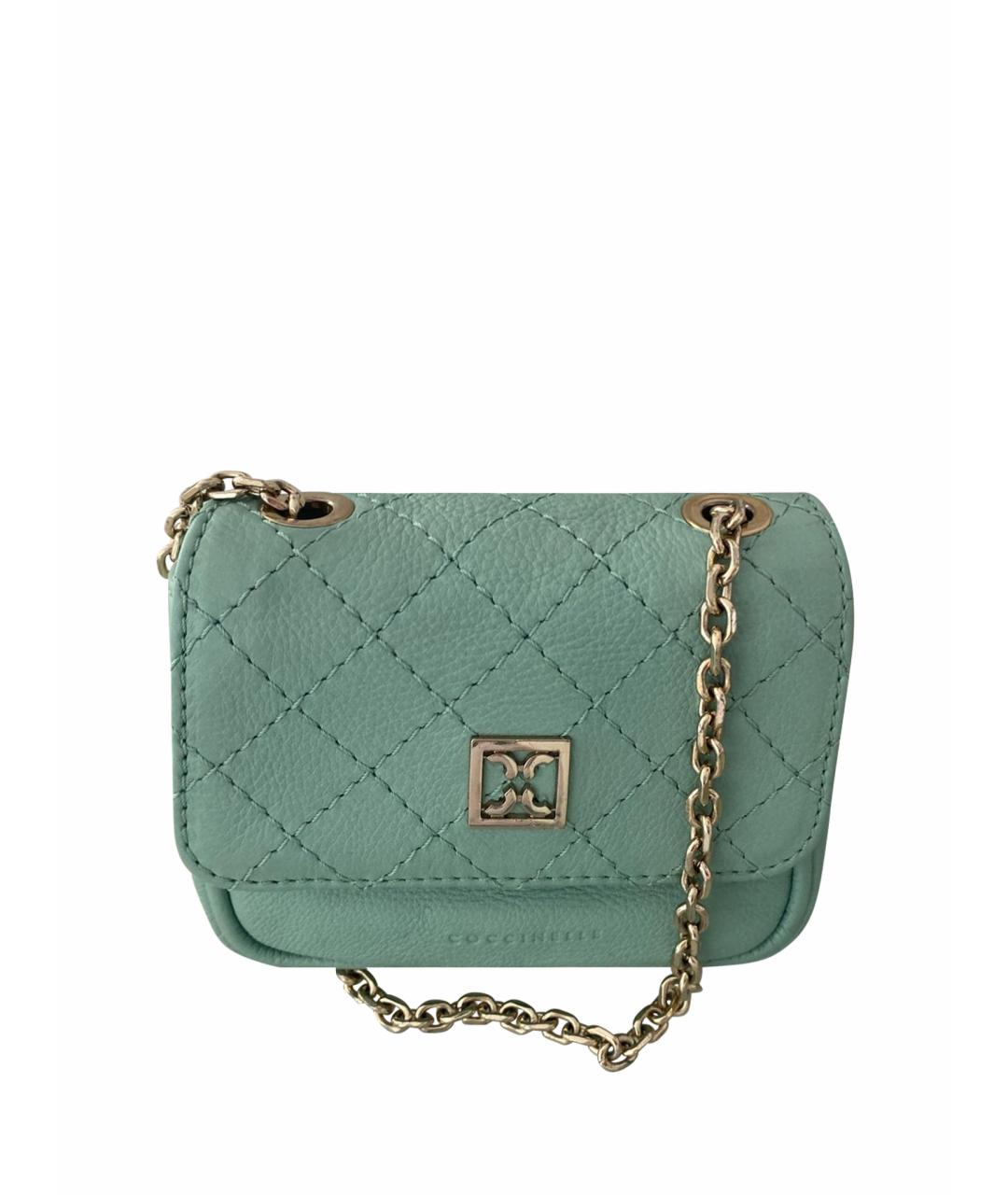 COCCINELLE Бирюзовая кожаная сумка через плечо, фото 1