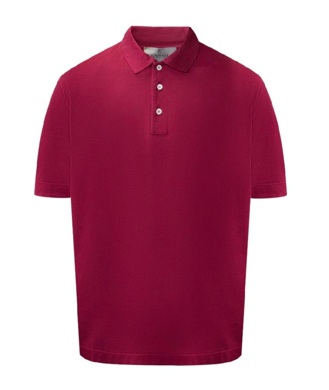 CANALI Бордовое хлопковое поло с коротким рукавом, фото 1