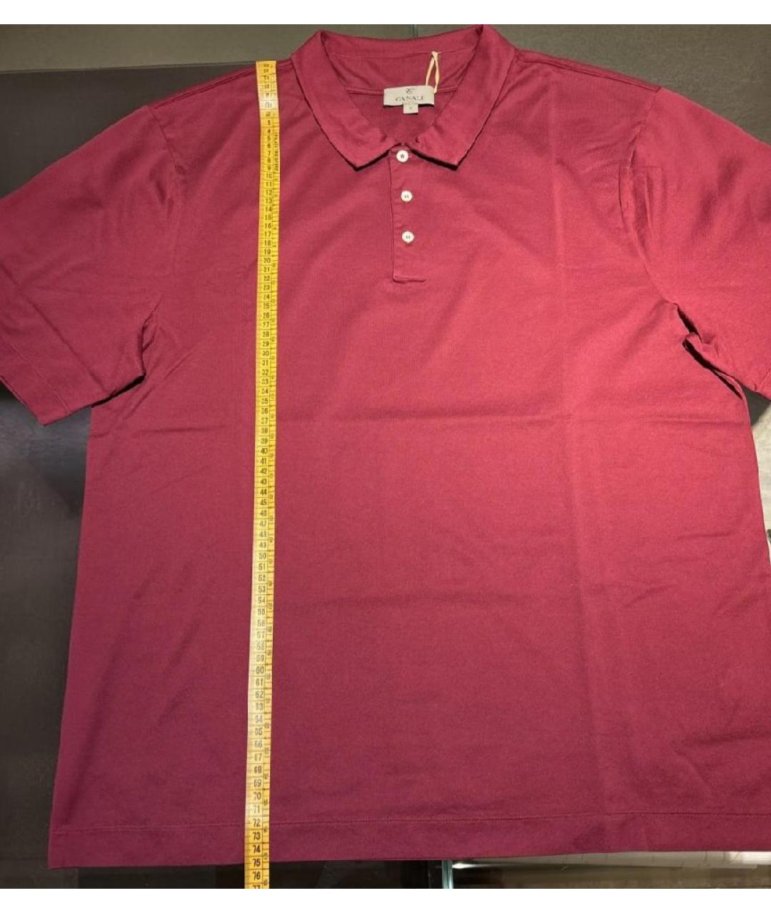 CANALI Бордовое хлопковое поло с коротким рукавом, фото 2