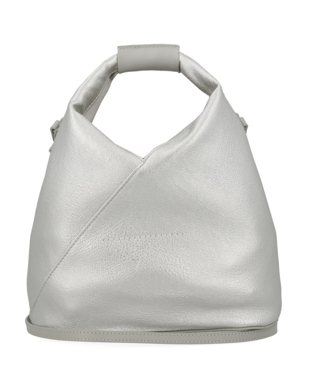 MM6 MAISON MARGIELA Серебряная сумка с короткими ручками из искусственной кожи, фото 3