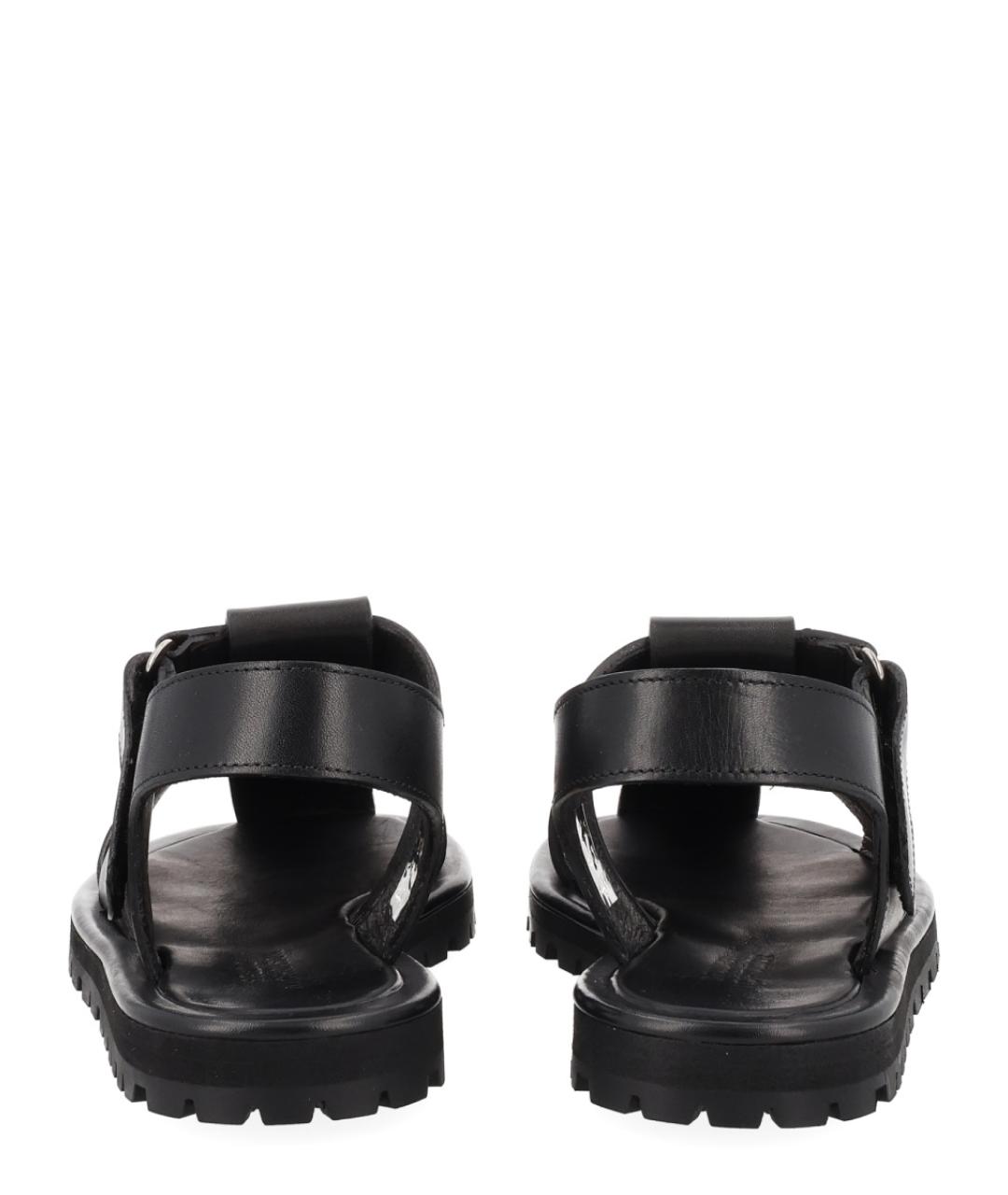 STUDIO NICHOLSON Черные кожаные сандалии, фото 4