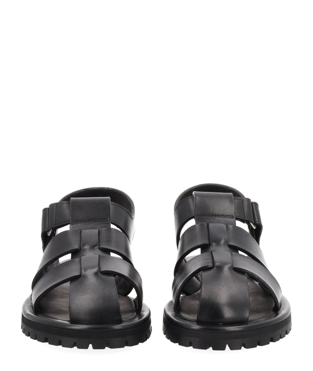 STUDIO NICHOLSON Черные кожаные сандалии, фото 3