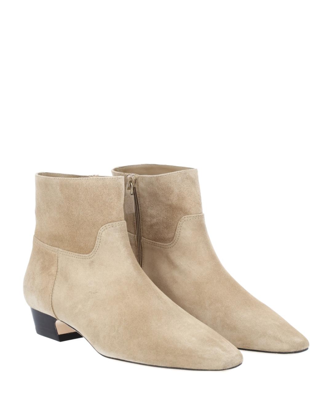 STUART WEITZMAN Бежевые замшевые ботинки, фото 2