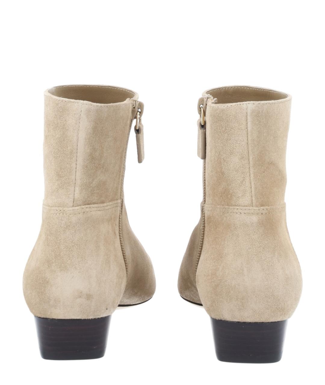 STUART WEITZMAN Бежевые замшевые ботинки, фото 4