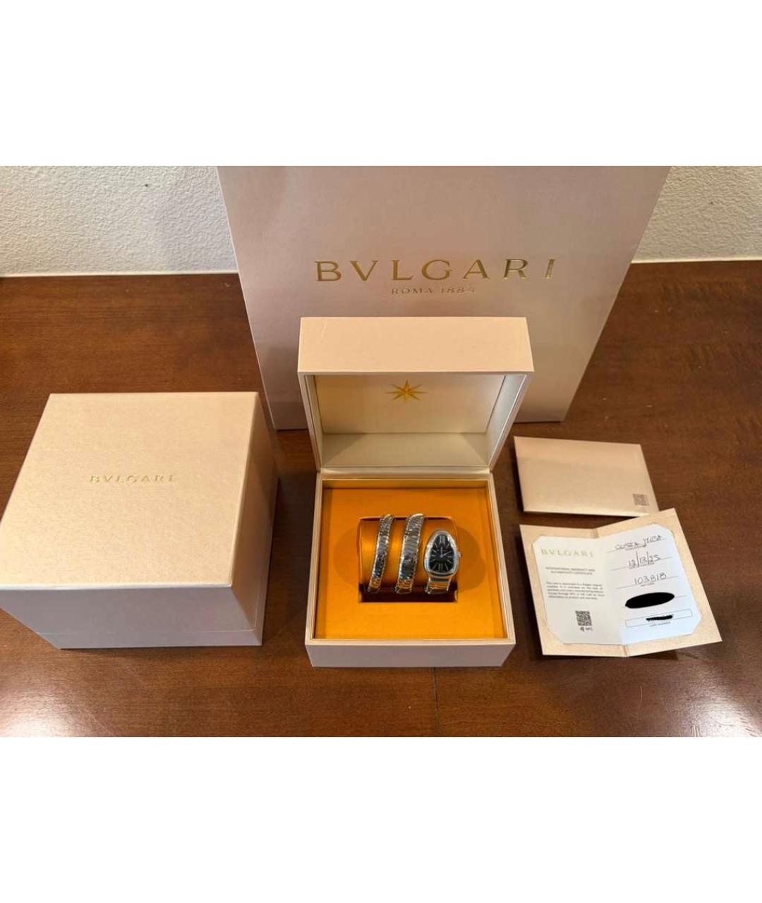 BVLGARI Серебряные металлические часы, фото 3