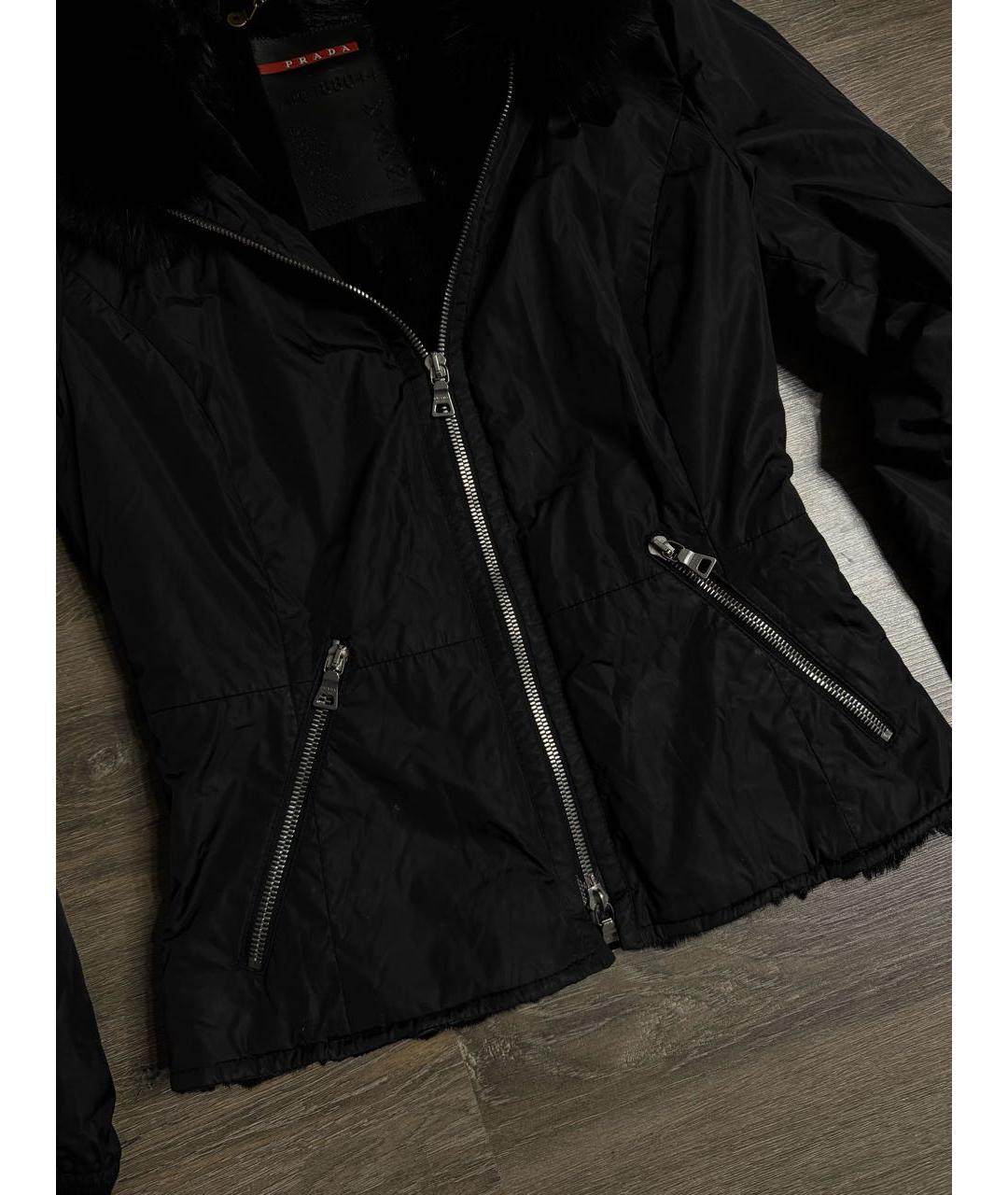 PRADA Черная полиамидовая куртка, фото 4
