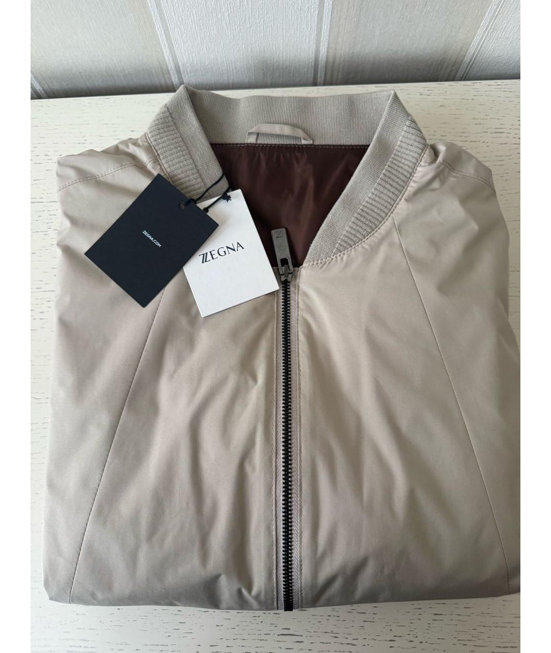 ZEGNA Бежевая полиэстеровая куртка, фото 3