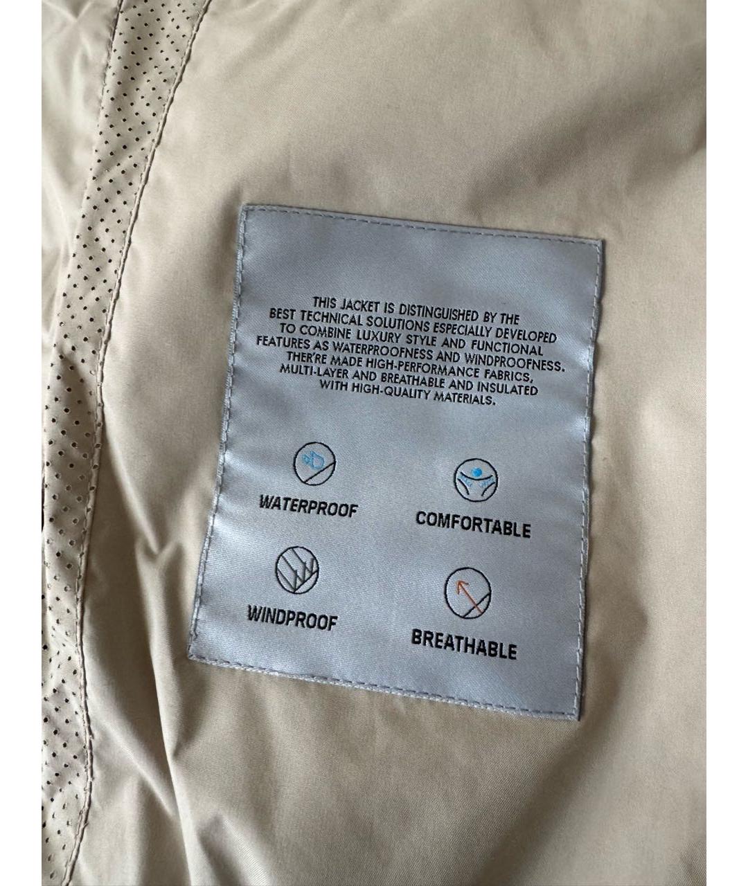 ZEGNA Бежевая полиэстеровая куртка, фото 5