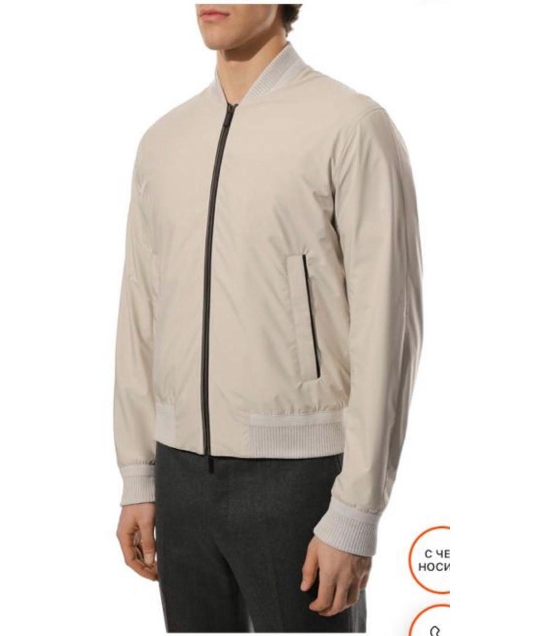 ZEGNA Бежевая полиэстеровая куртка, фото 8