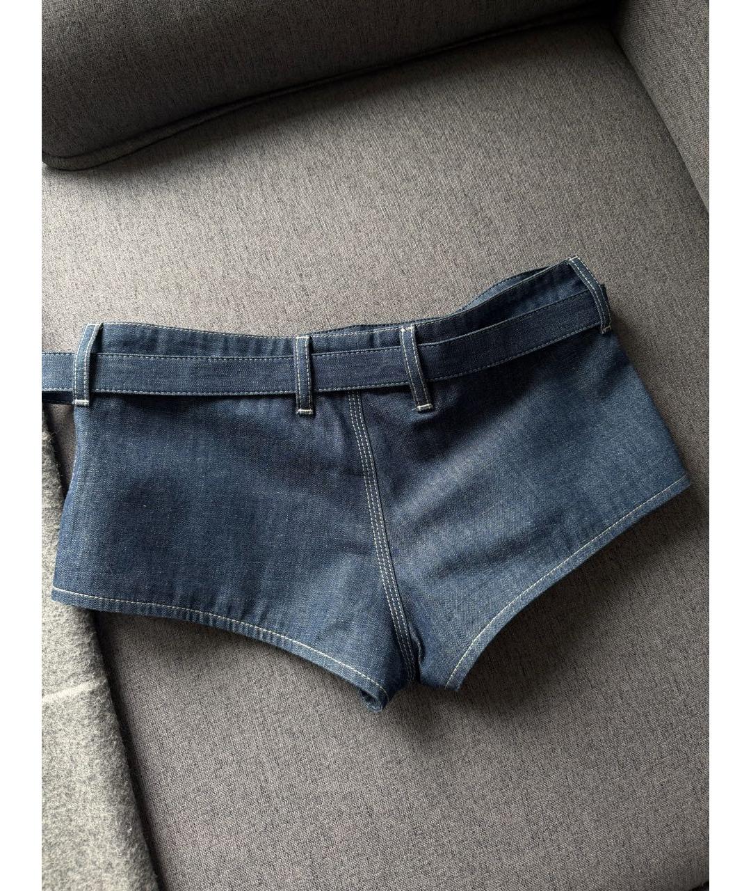 MIU MIU Темно-синие хлопковые шорты, фото 2