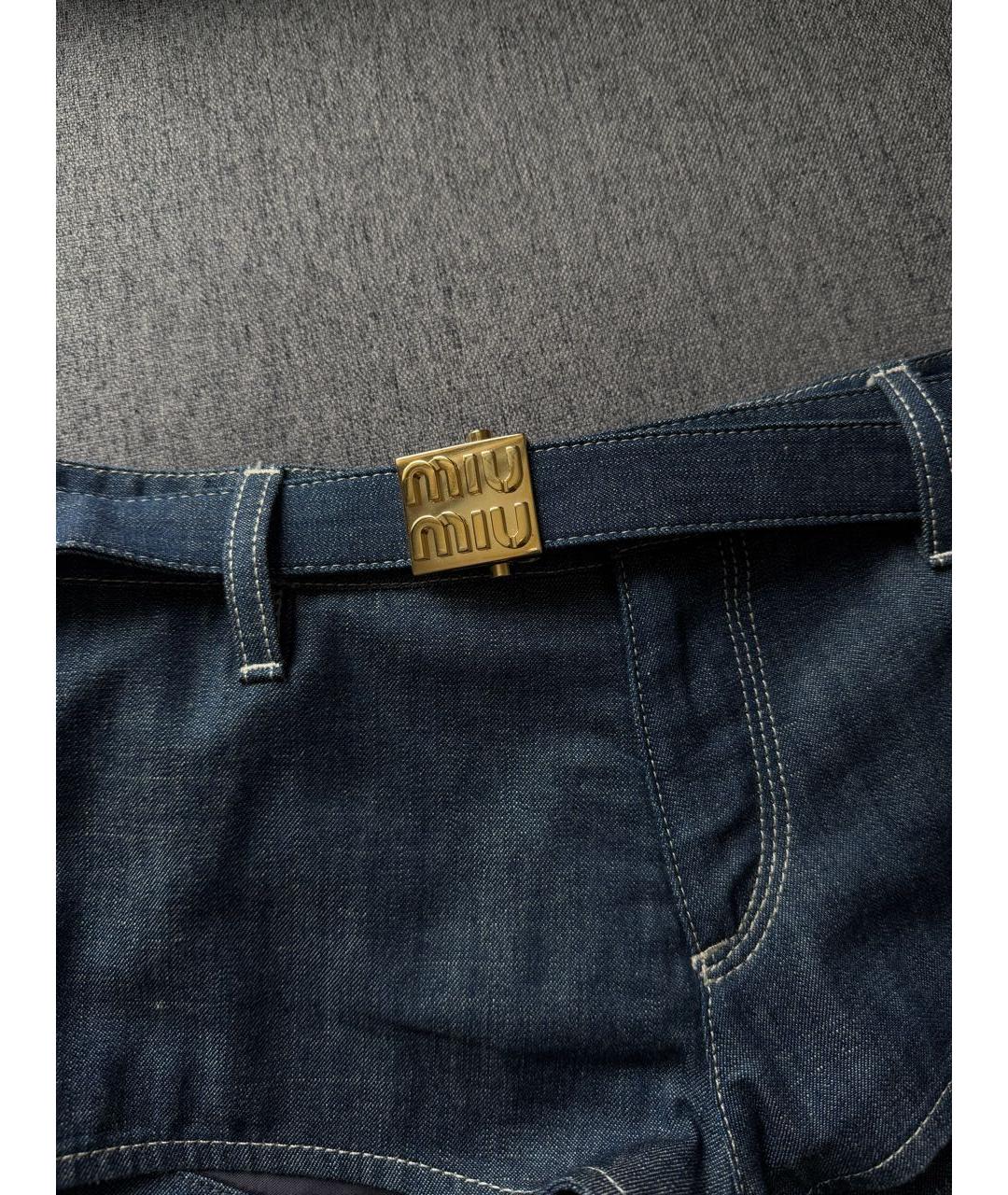 MIU MIU Темно-синие хлопковые шорты, фото 4