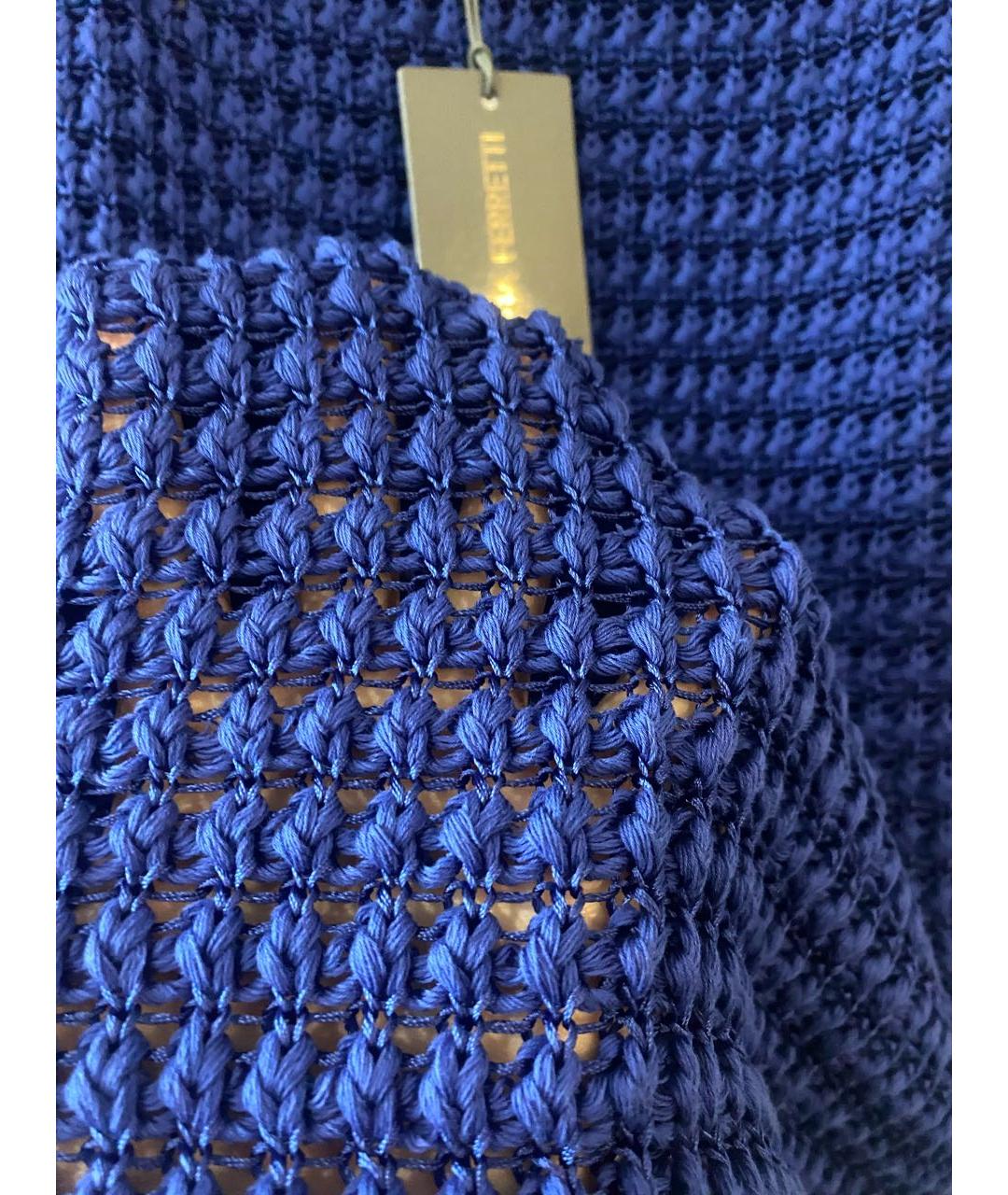 ALBERTA FERRETTI Синий хлопковый джемпер / свитер, фото 4