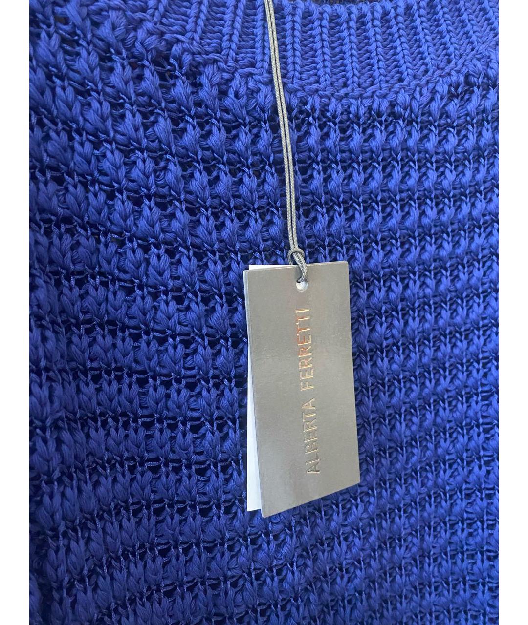 ALBERTA FERRETTI Синий хлопковый джемпер / свитер, фото 3
